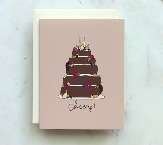 Cheers Celebration Cake Greeting Card | Birthday Cards | Special Occasion Cards