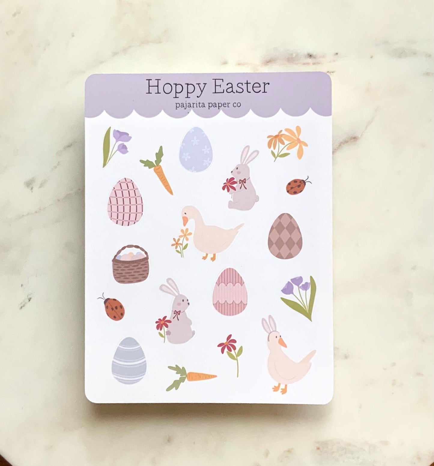 Hoppy Easter Sticker Sheet | Spring Stickers | Easter Theme Stickers | Journaling Stickers | Kids Stickers