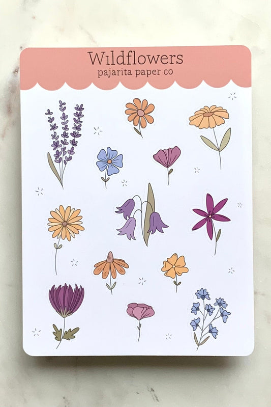 Wildflower Sticker Sheet | Journal Sticker | Planner Paper Sticker