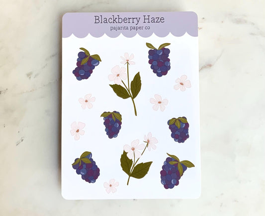 Blackberry Haze Sticker Sheet | Fruit Stickers | Journaling Stickers