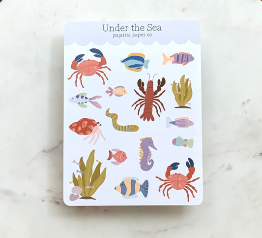 Under the Sea Sticker Sheet | Sea Creature Stickers | Ocean Stickers | Kids Stickers