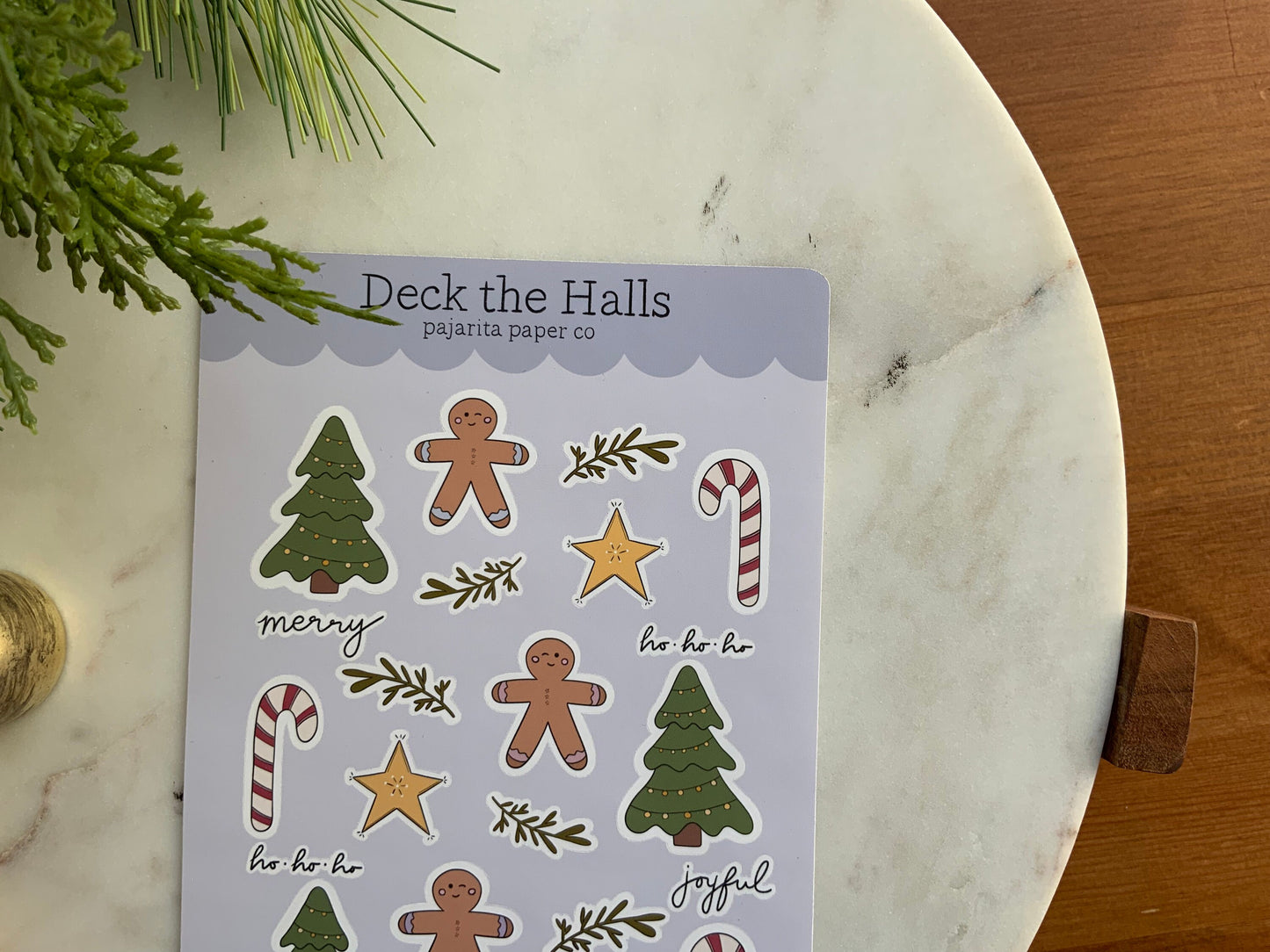 Deck the Halls Holiday Sticker Sheet | Journaling Stickers | Planner Paper Stickers