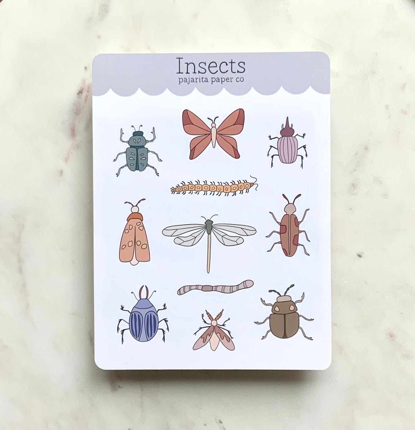 Insects Sticker Sheet | Journal Stickers | Planner Paper Stickers