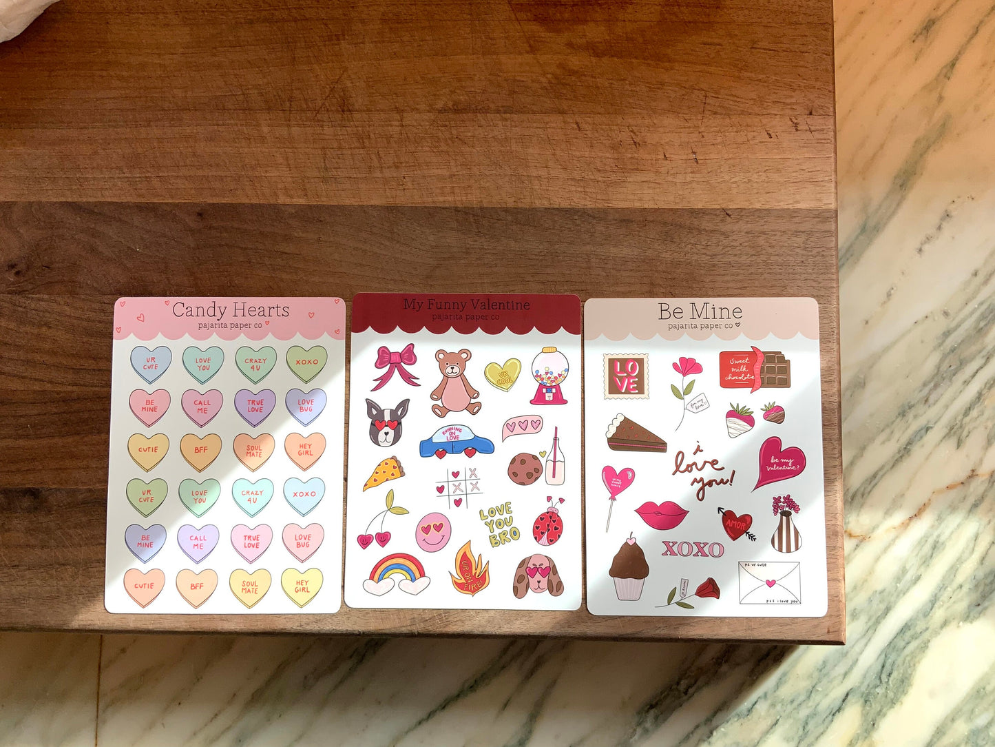 Candy Hearts Sticker Sheet | Valentine Sticker Sheet | Valentine Stickers | Journaling Stickers | Planner Paper Stickers | Kids Stickers