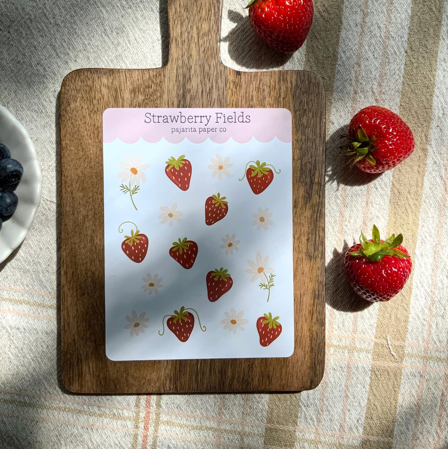 Strawberry Fields Sticker Sheet | Kids Stickers | Journaling Stickers | Fruit Stickers