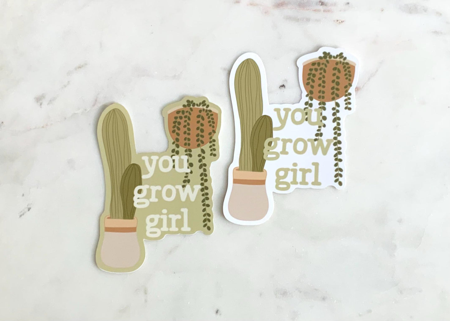 You Grow Girl Sticker | White Background | Plant Stickers | Plant Lovers | Water Bottle Stickers