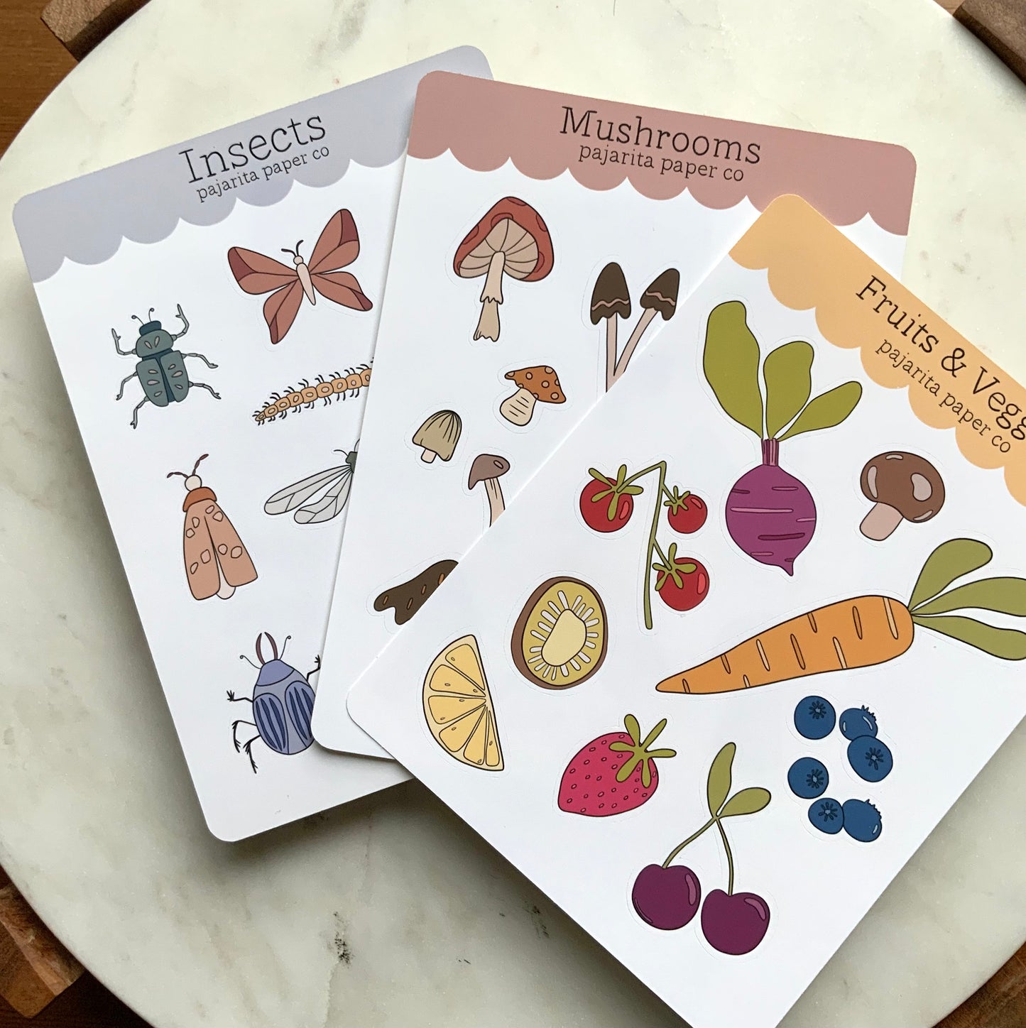 Fruit and Veggies Sticker Sheet | Journaling Stickers | Planner Paper Stickers