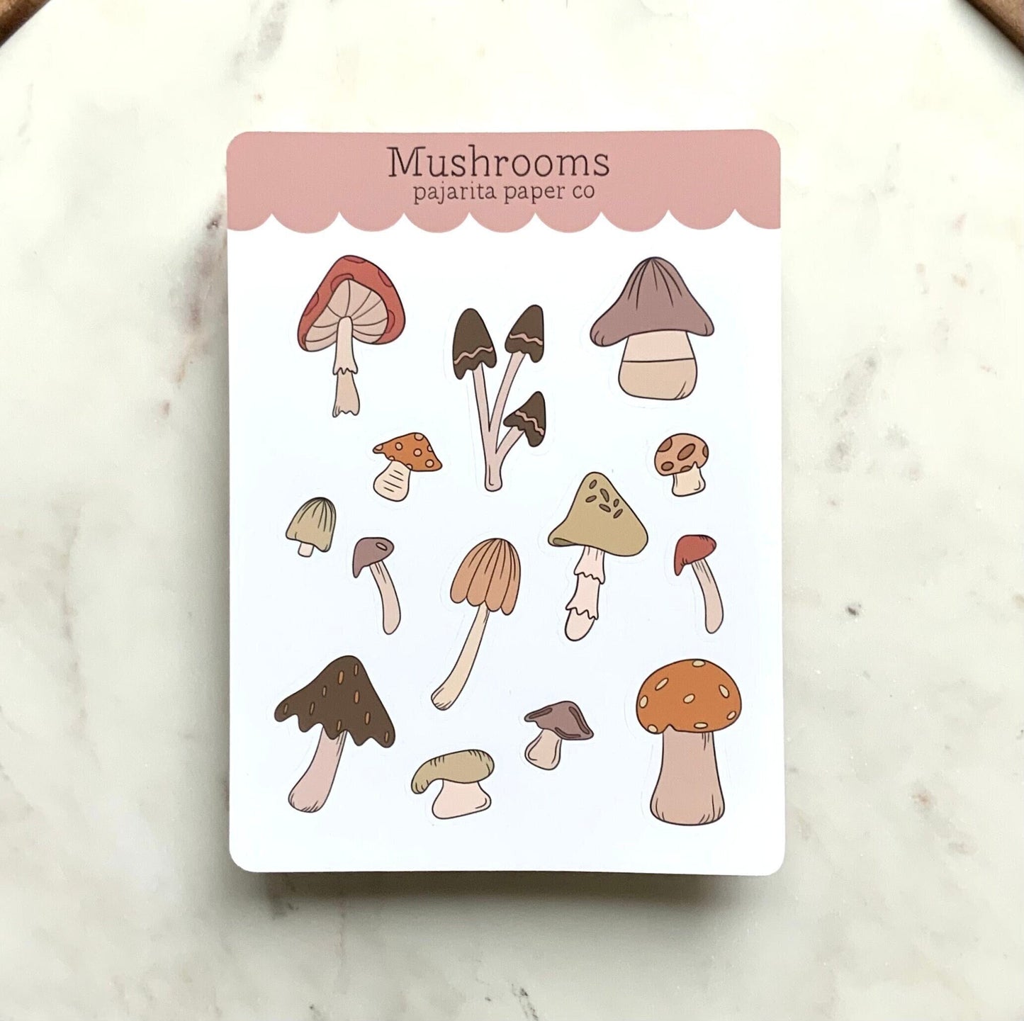 Mushroom Sticker Sheet | Journaling Stickers | Planner Paper Stickers