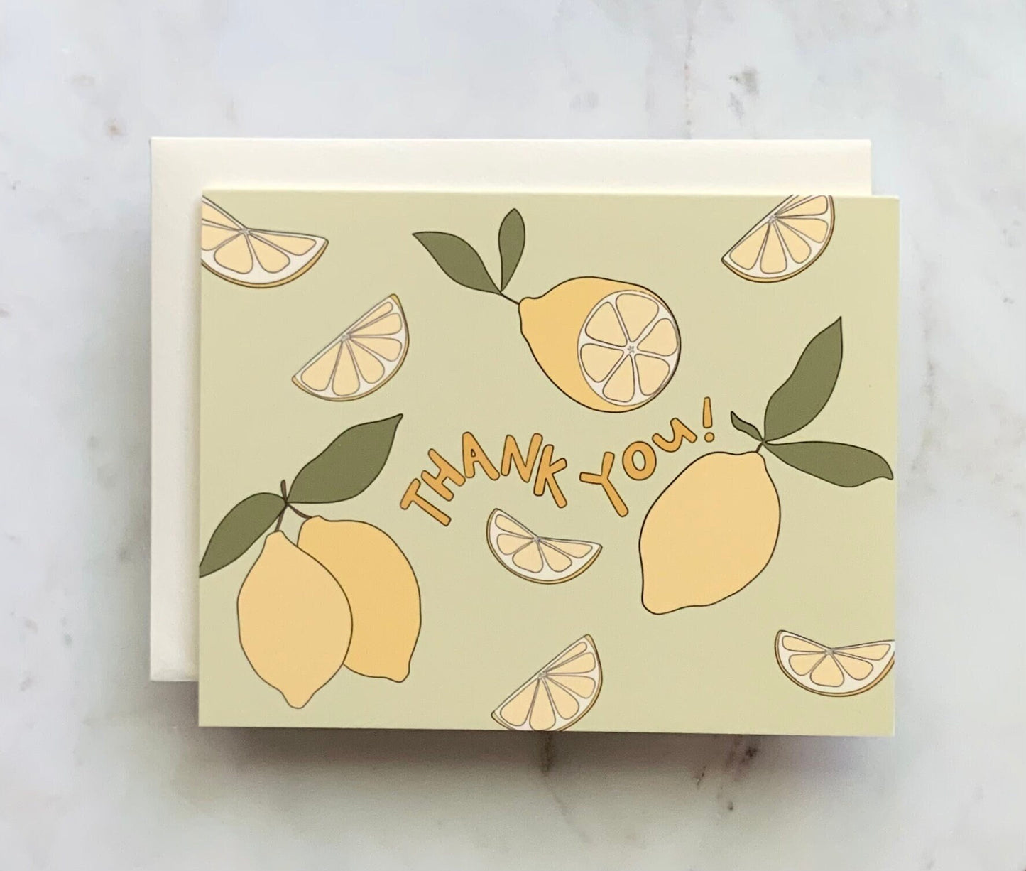 Lemon Thank You Greeting Card | Blank Greeting Cards | Fruit Greeting Cards