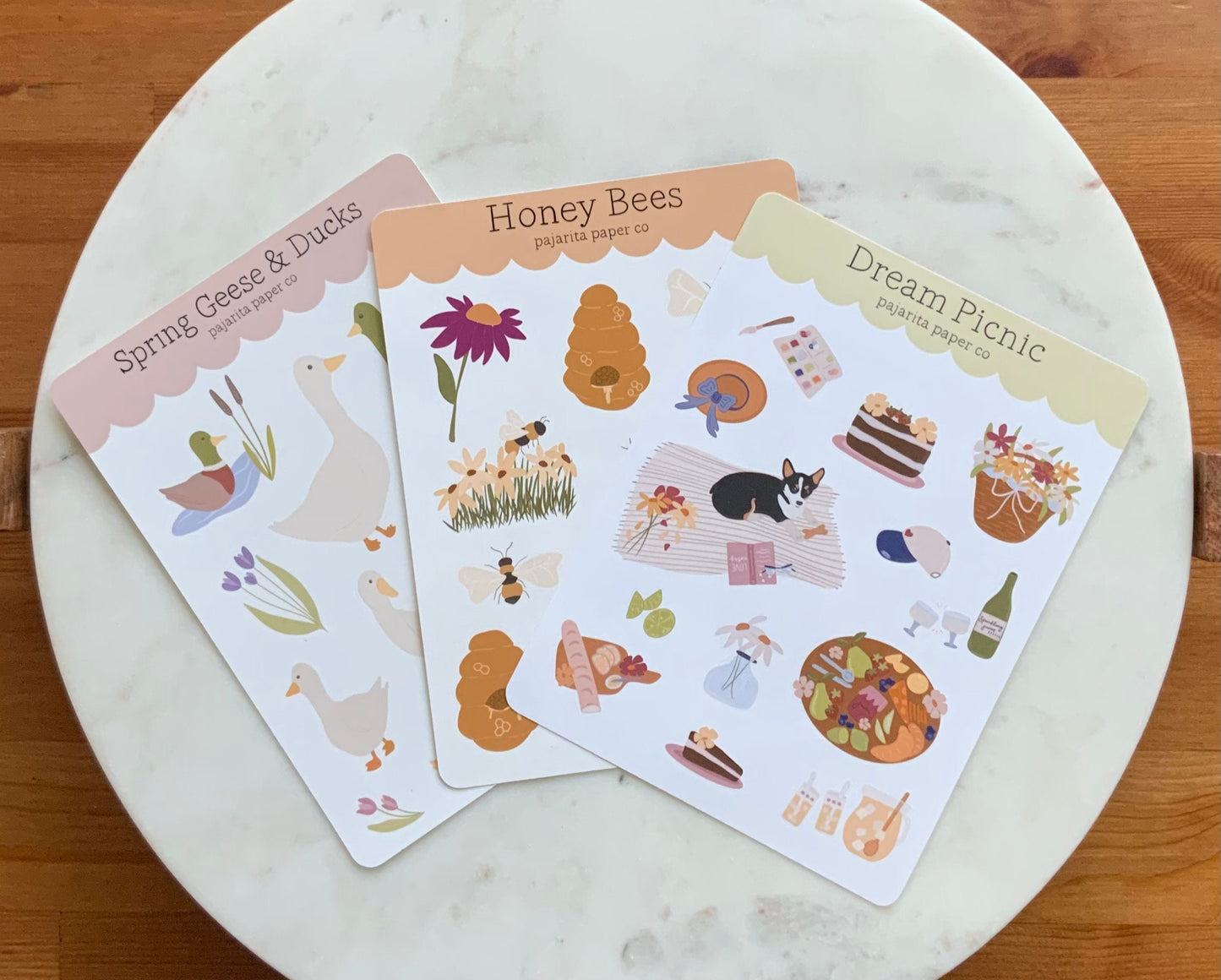 Honey Bees and Flowers Sticker Sheet | Spring Stickers | Journaling Stickers | Bee Sticker Sheets | Kids Stickers