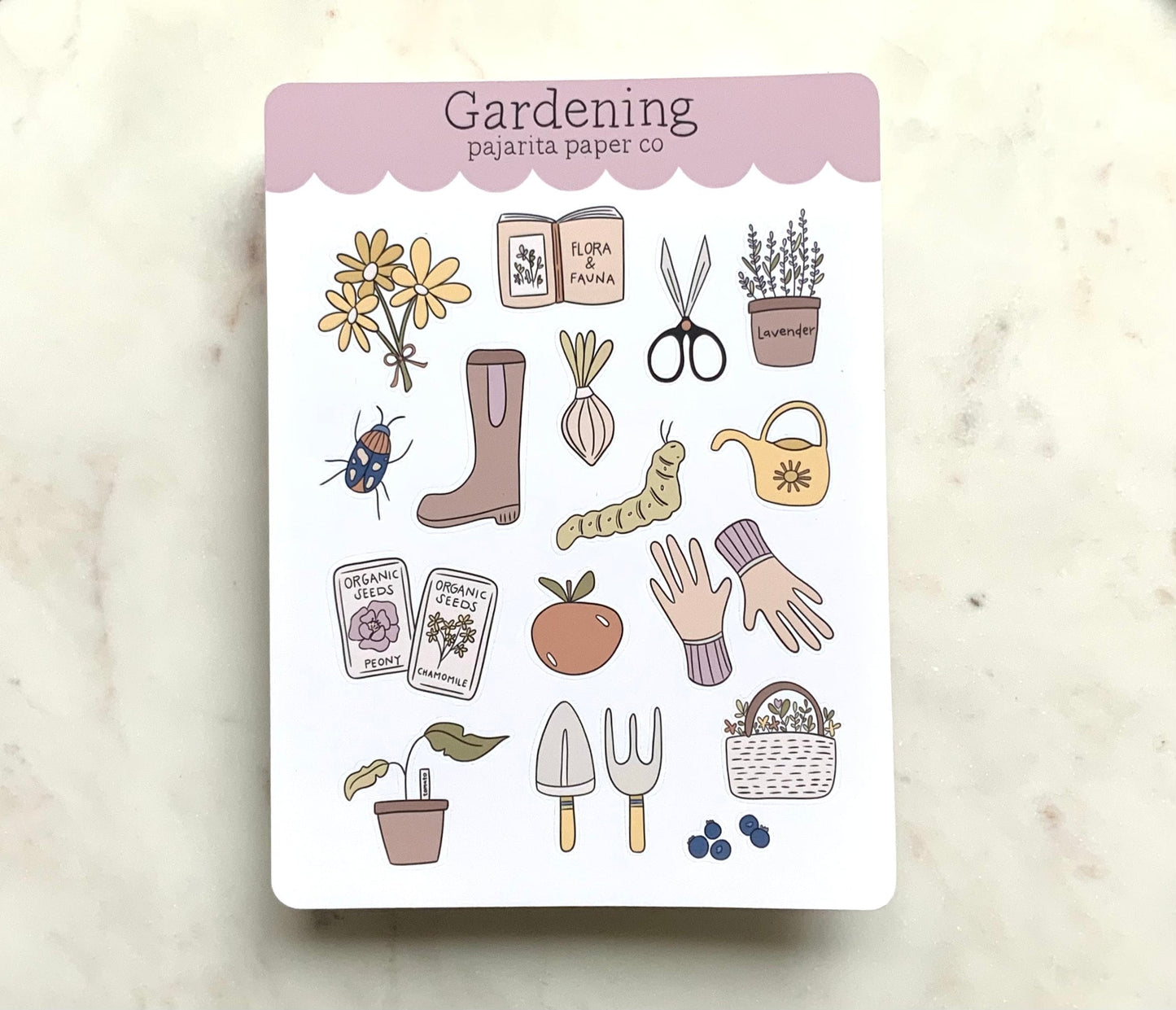 Gardening Sticker Sheet | Journaling Stickers | Planner Paper Stickers