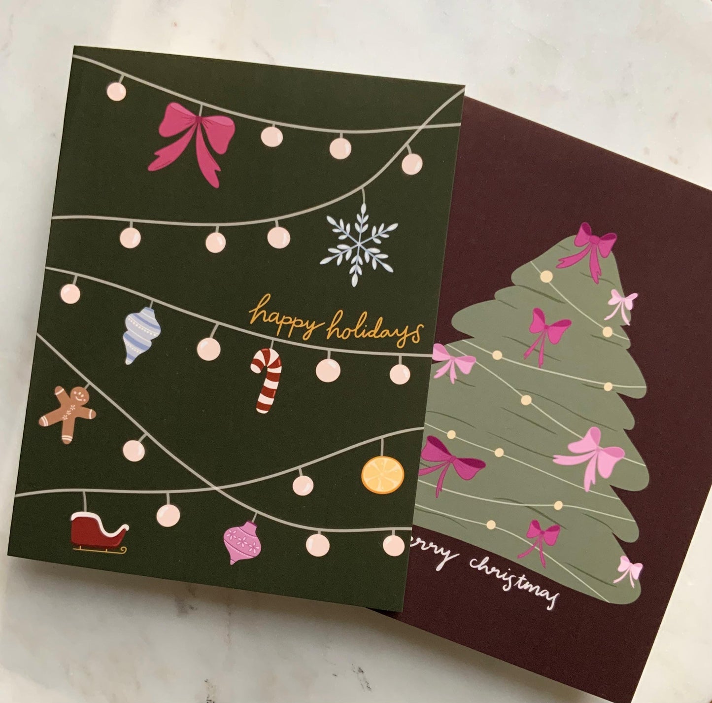 Christmas Bow Greeting Card | Holiday Cards | Handmade Greeting Cards | Bow Theme Cards