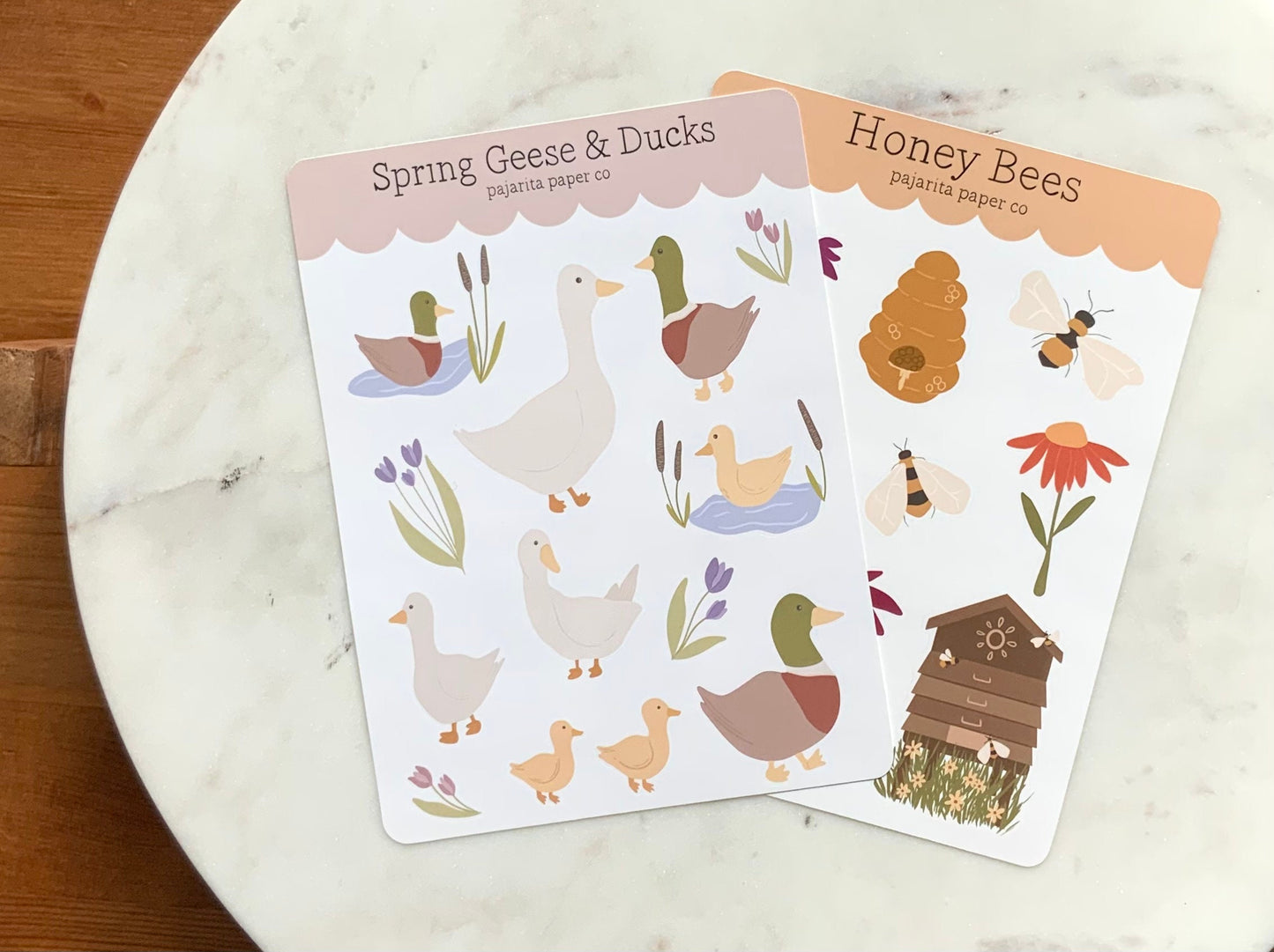 Spring Geese and Duck Sticker Sheet| Spring Stickers | Journaling Stickers | Bird Stickers | Kids Stickers