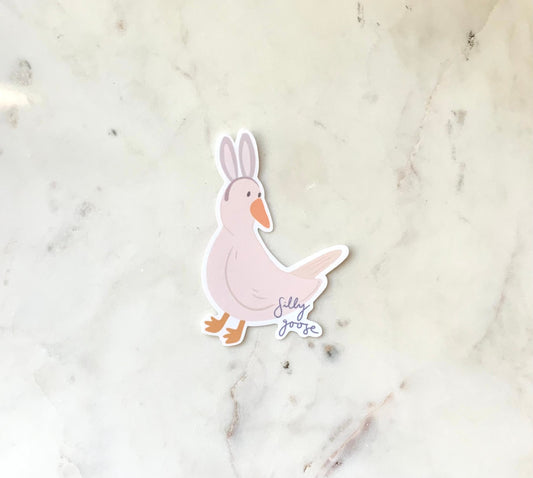 Silly Goose Sticker | Spring Stickers | Bird Pun Stickers | Laptop Stickers | Waterproof Stickers