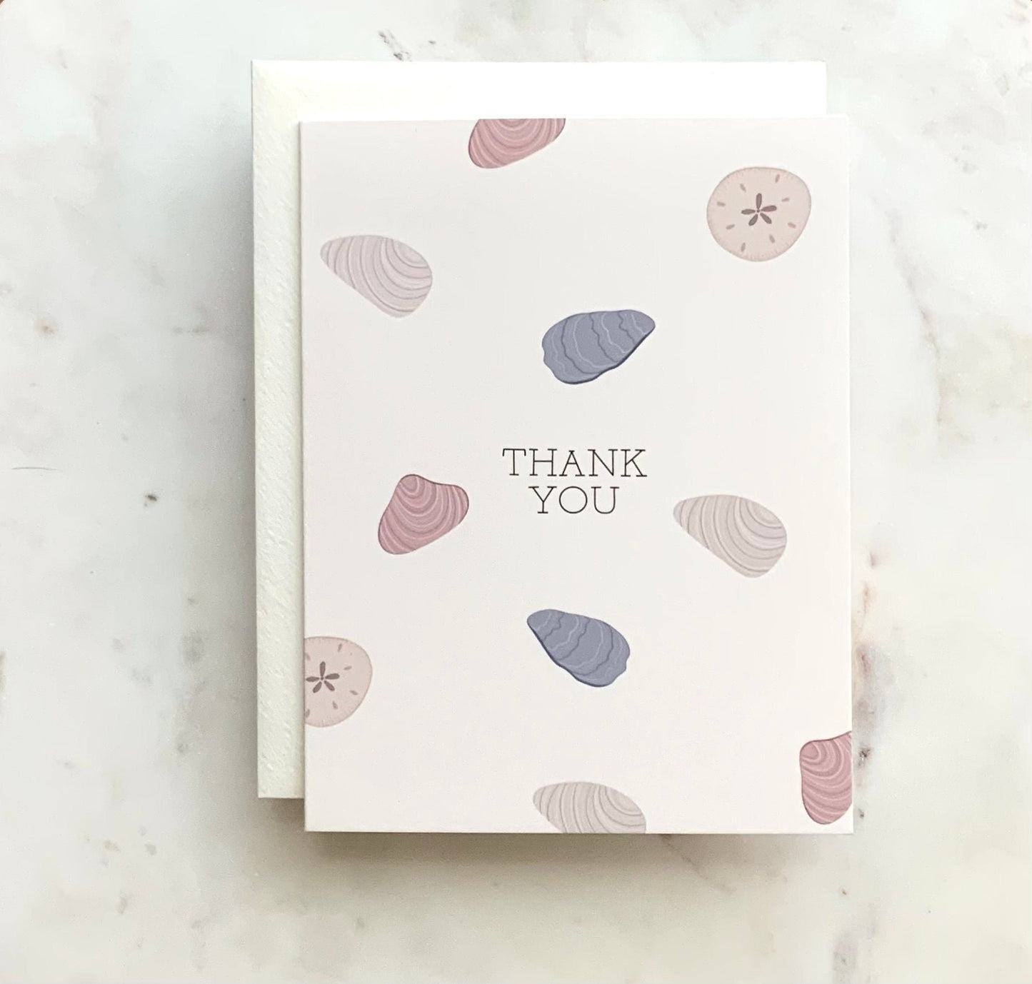 Sea Shell and Mussel Thank You Greeting Card | Sea and Ocean Theme | Thank You Blank Cards