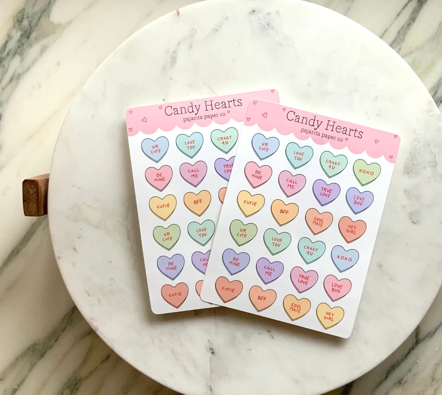 Candy Hearts Sticker Sheet | Valentine Sticker Sheet | Valentine Stickers | Journaling Stickers | Planner Paper Stickers | Kids Stickers