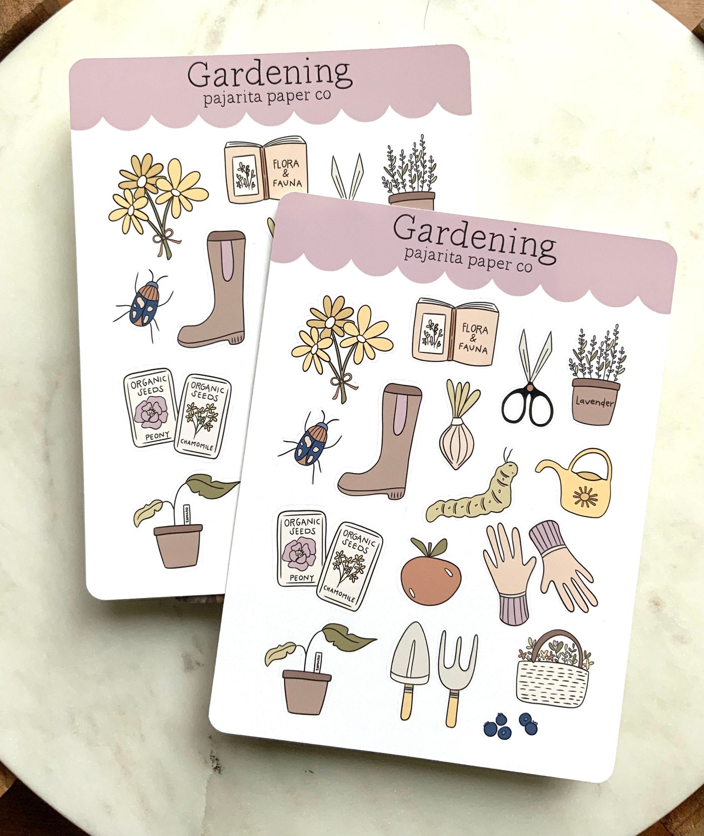 Gardening Sticker Sheet | Journaling Stickers | Planner Paper Stickers