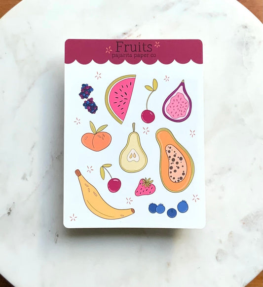 Fruits Sticker Sheet | Journaling Stickers | Planner Paper Stickers | Kids Stickers