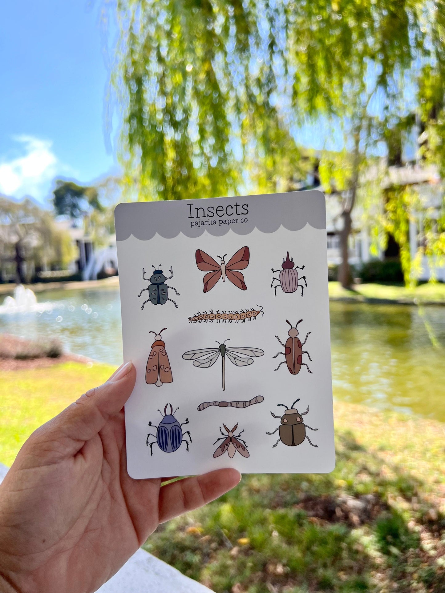 Insects Sticker Sheet | Journal Stickers | Planner Paper Stickers