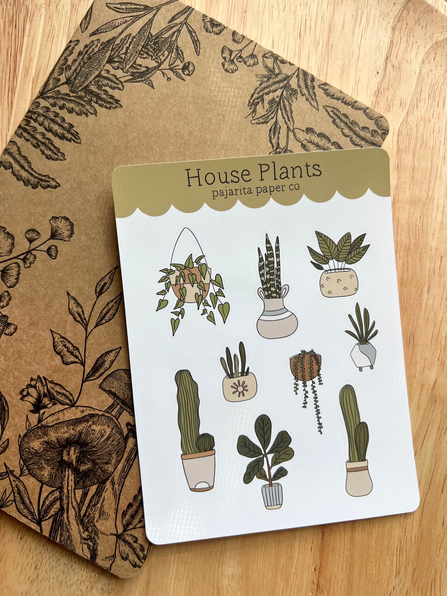 House Plants Sticker Sheet | Journaling Stickers | Planner Paper Stickers