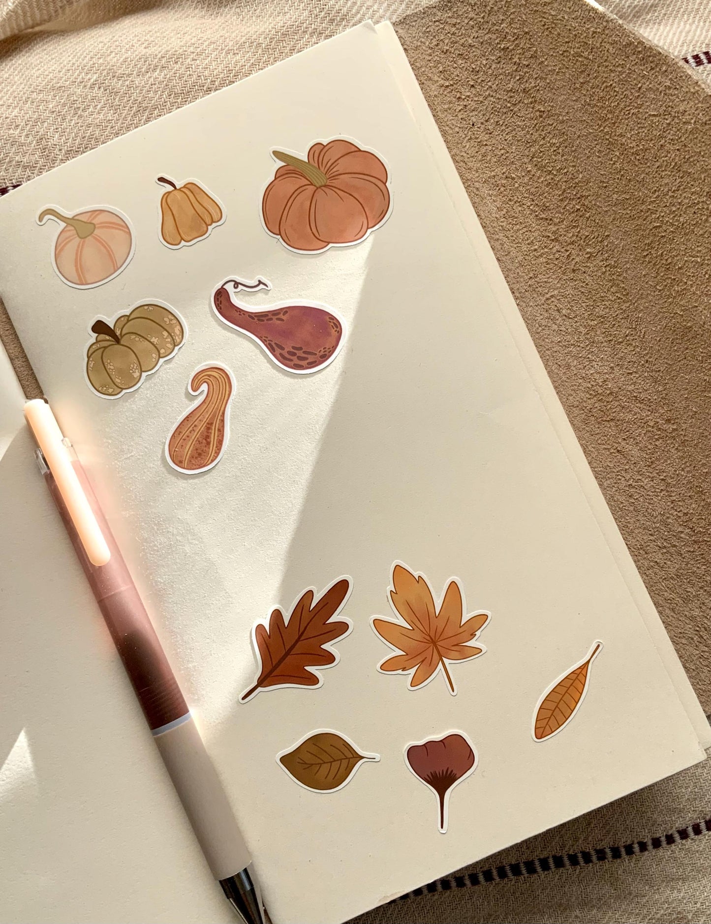 Autumn Leaves Sticker Sheet | Fall Stickers | Autumn Stationery | Fall Decor