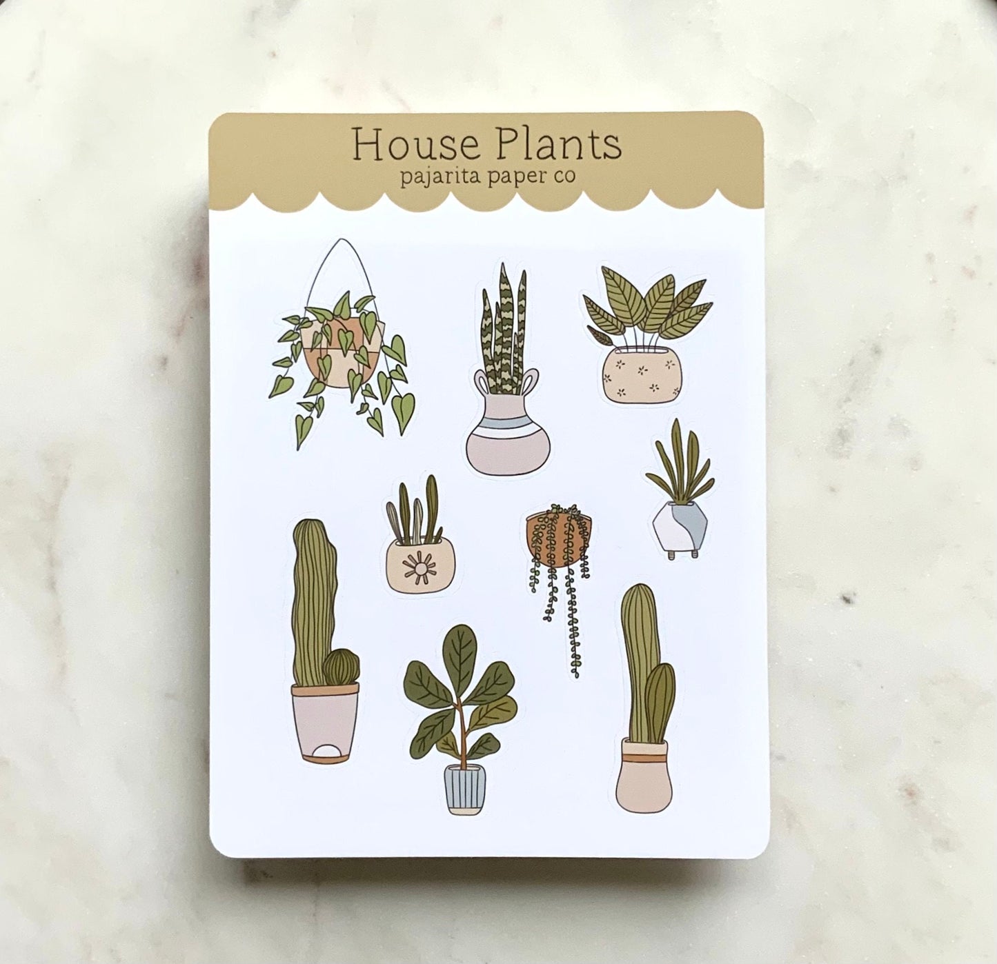 House Plants Sticker Sheet | Journaling Stickers | Planner Paper Stickers