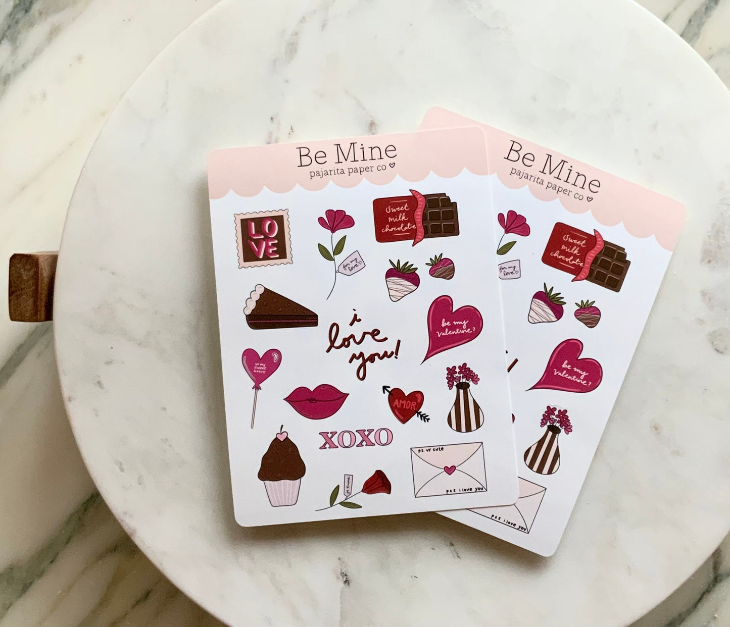 Be Mine Valentine Sticker Sheet | Valentine Stickers | Journaling Stickers | Planner Paper Stickers | Kids Stickers