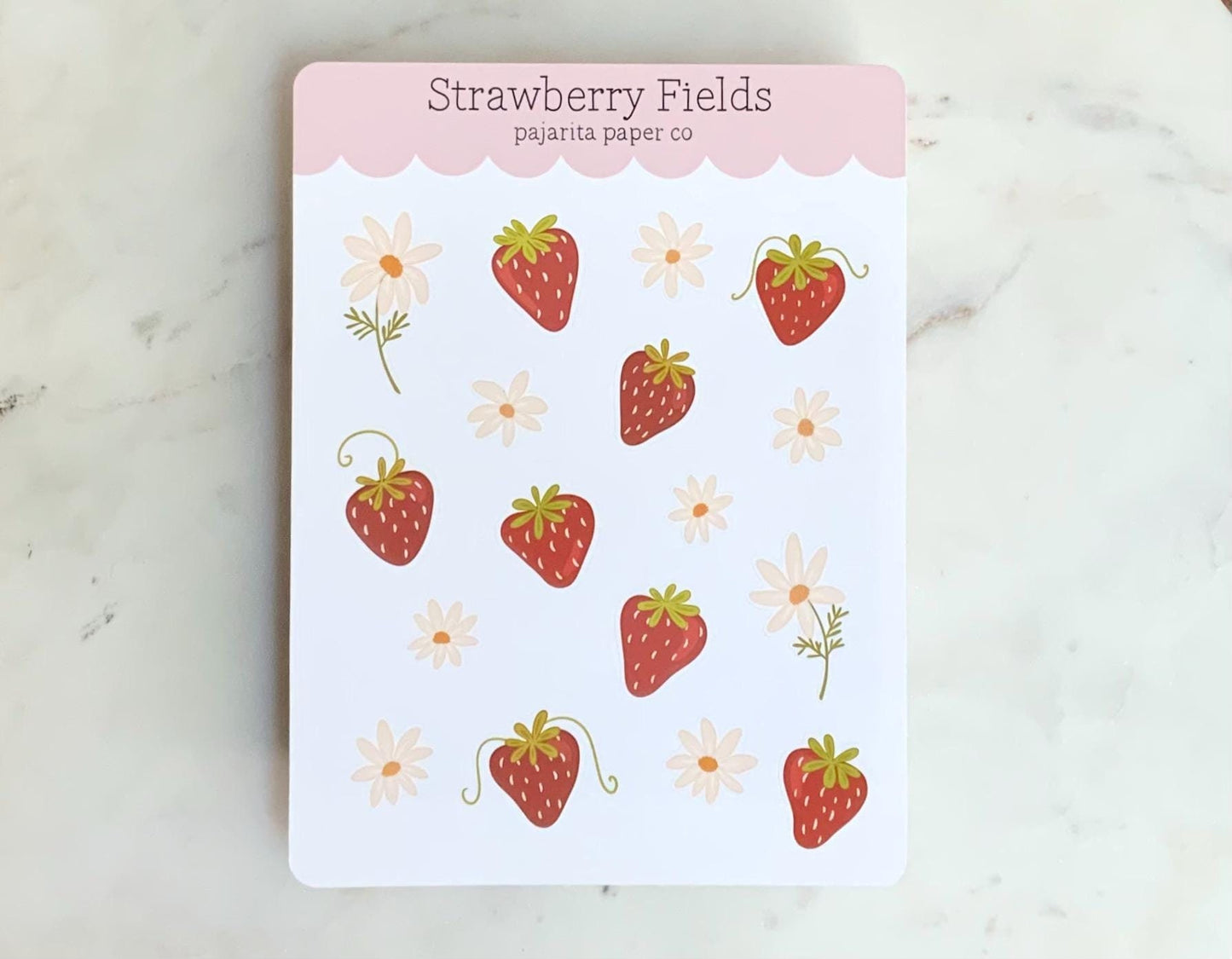 Strawberry Fields Sticker Sheet | Kids Stickers | Journaling Stickers | Fruit Stickers