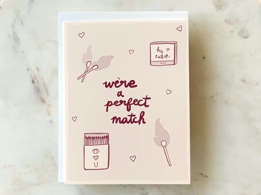 Perfect Match Greeting Card | Valentine's Day Cards | Pun Greeting Cards